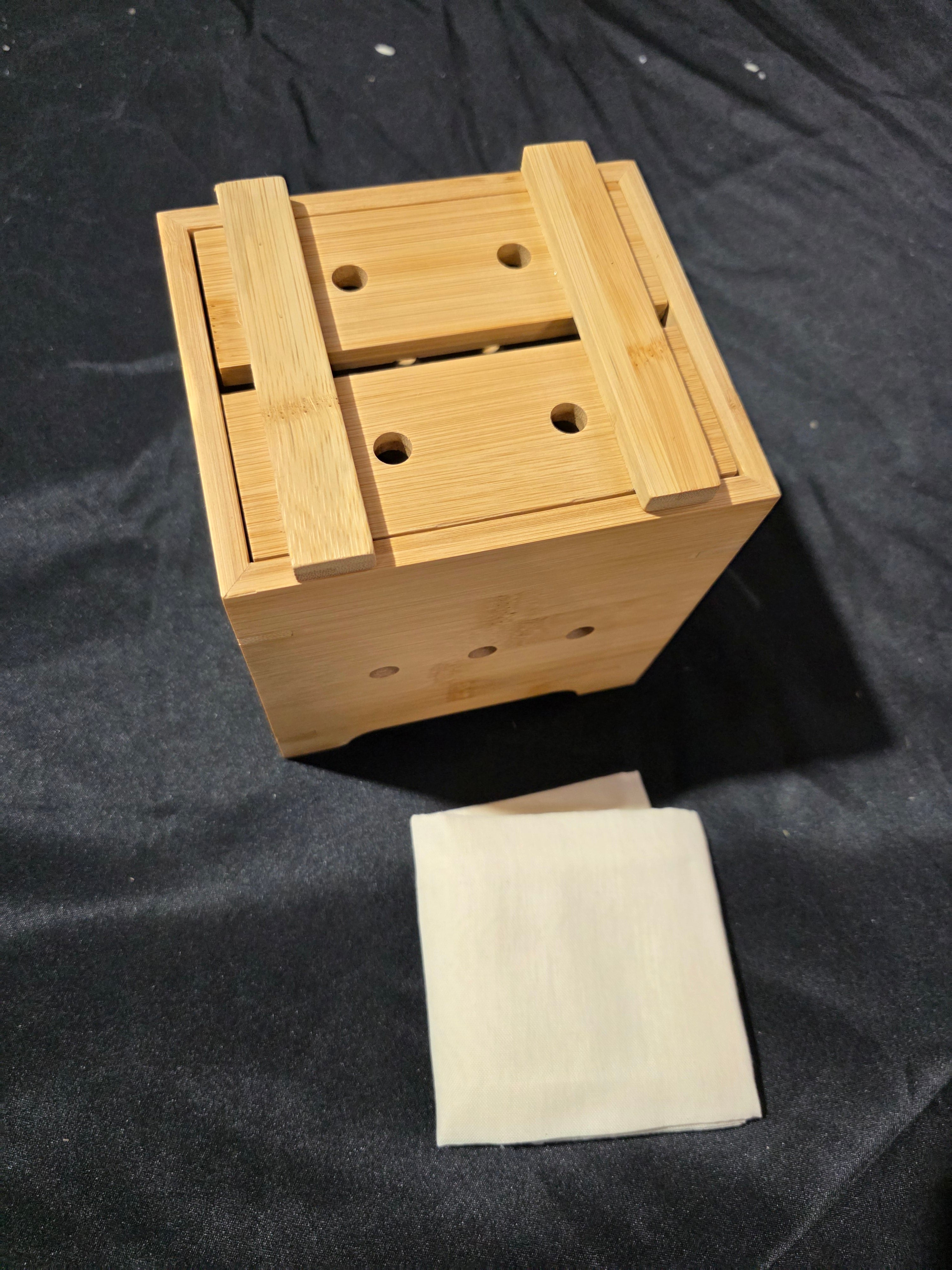 Navaris Bamboo Tofu Maker Kit - Tofu Mold for Making Fresh Homemade Tofu, Cheese, Tempeh - Tofu Making Kit Made of High Quality 100% Natural Material - Retail $24.99