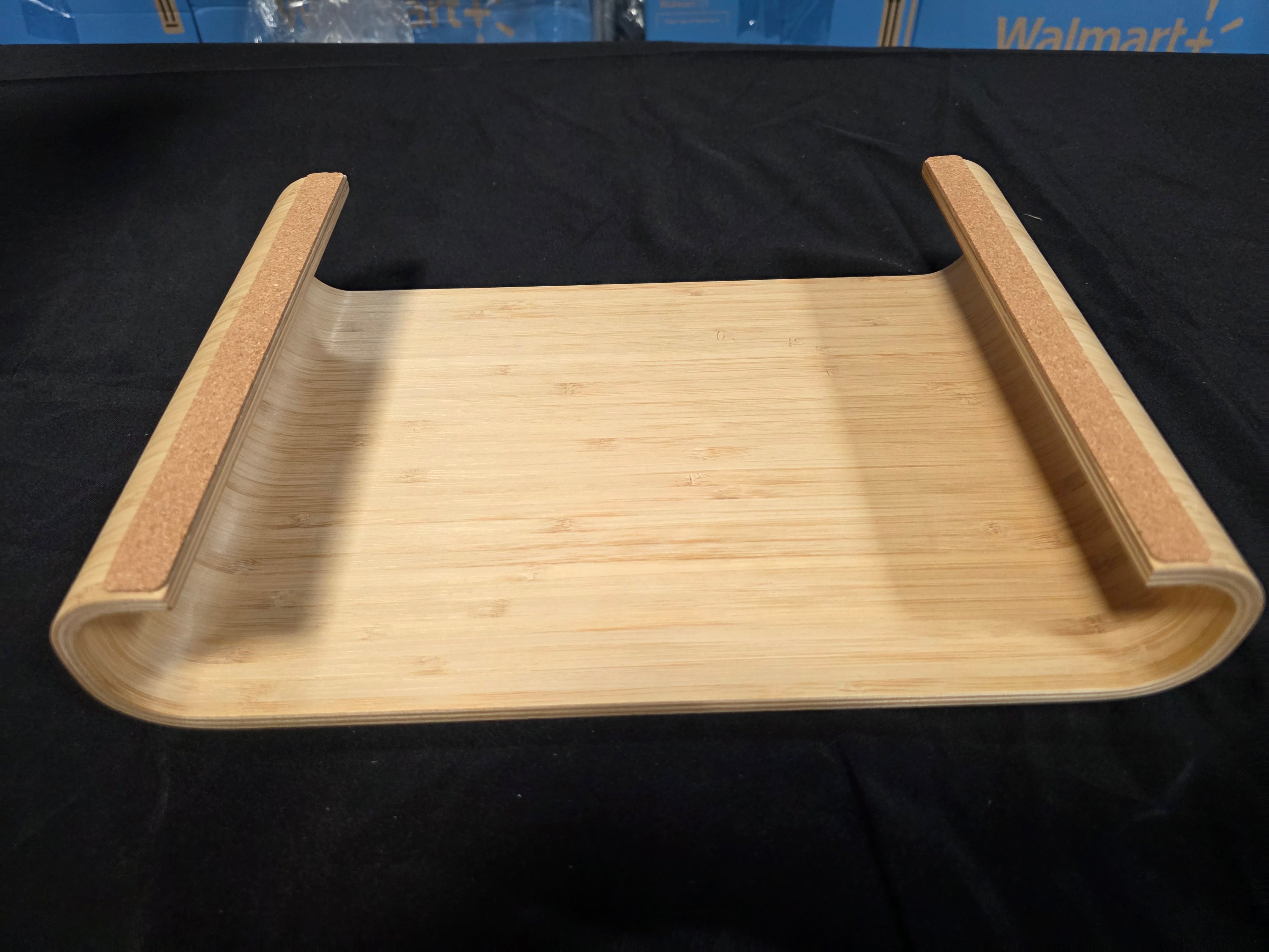 Navaris Wood Monitor Stand Riser - Computer Desk Organizer Desktop Dock Wooden Mount Display for PC TV Screen Notebook Laptop - Bamboo - Retail $51.99