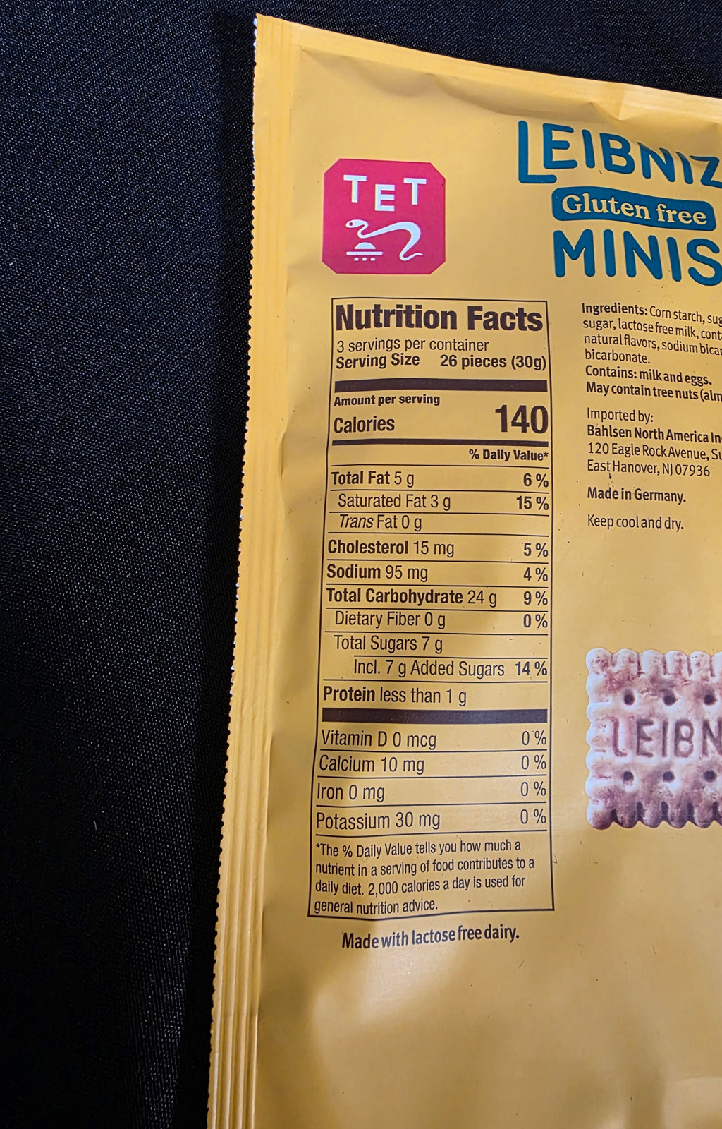 Bahlsen Leibniz Butter Biscuit Mini Gluten Free 4-Pack - Retail $23.99