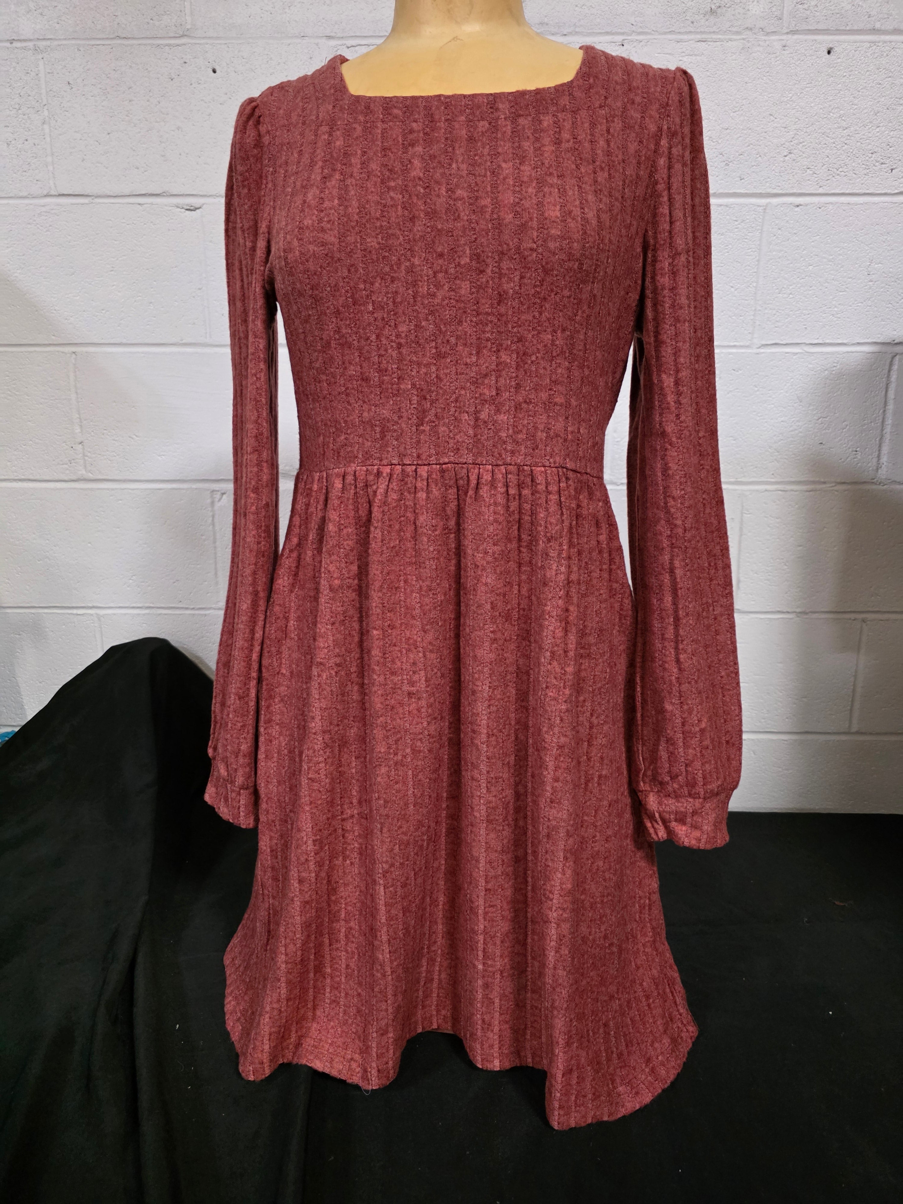 SHINE UP Dresses for Women Fall Square Neck Long Sleeve Knee Length Dress with Pockets - Retail $10.99