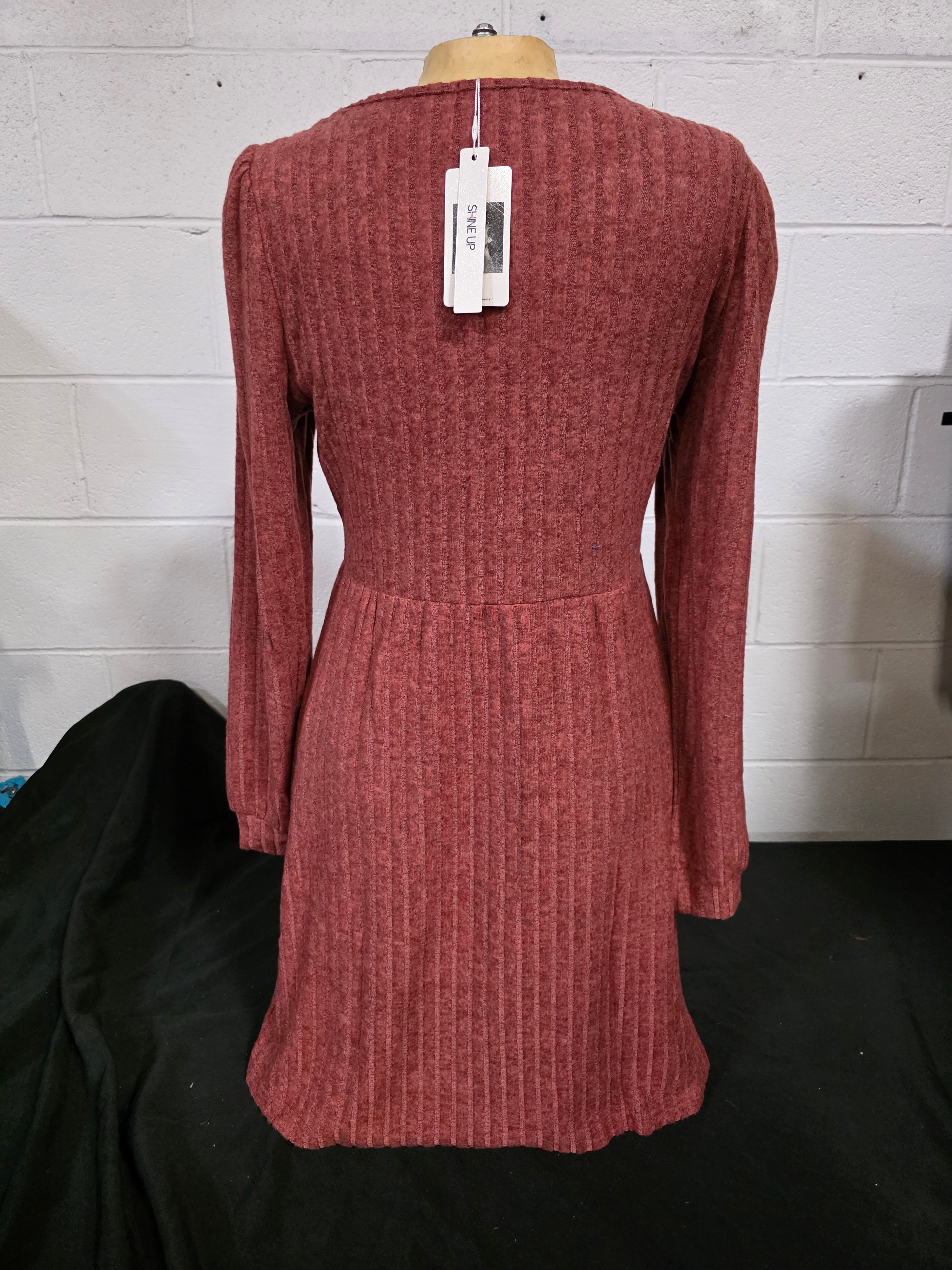 SHINE UP Dresses for Women Fall Square Neck Long Sleeve Knee Length Dress with Pockets - Retail $10.99