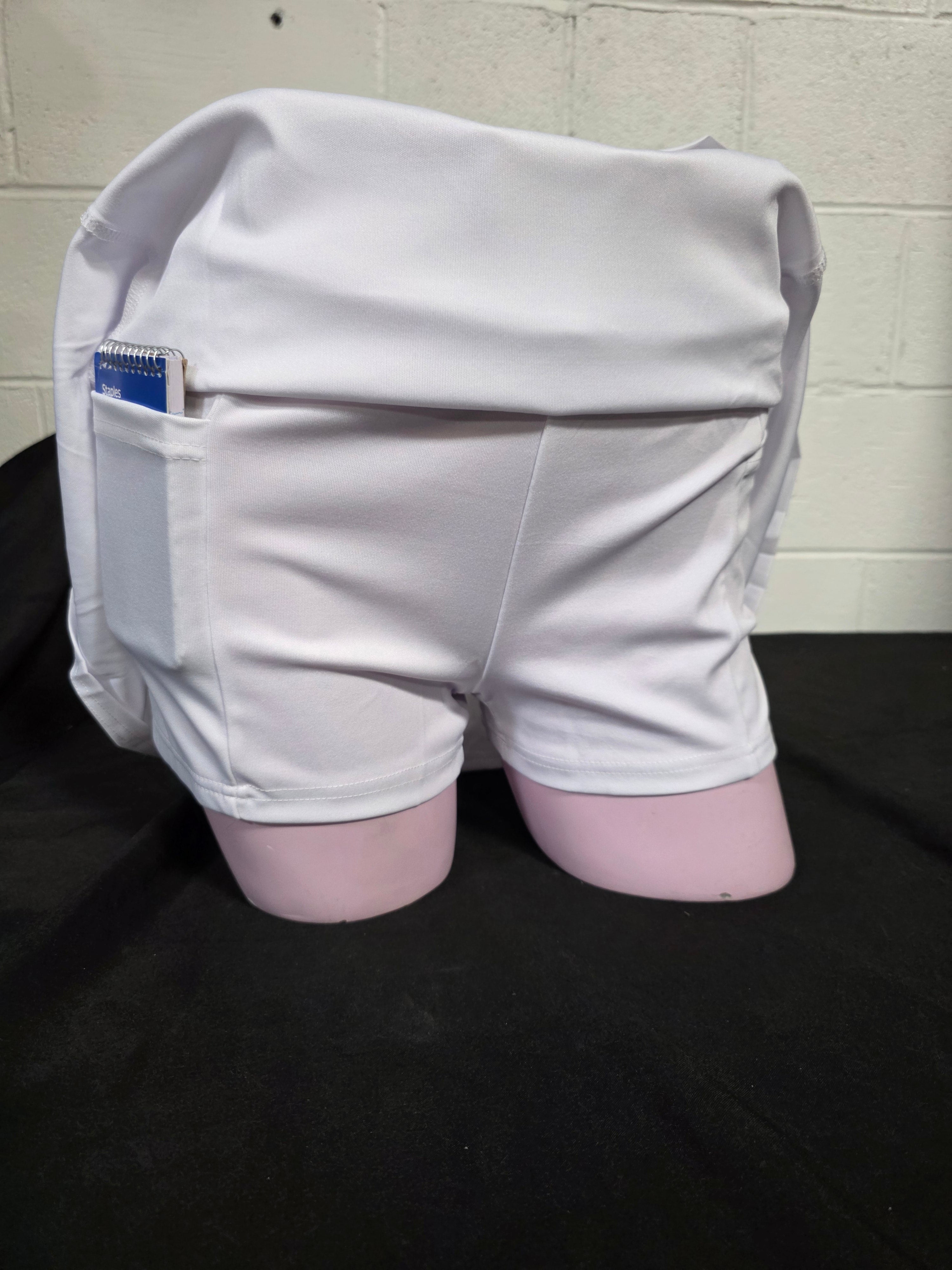 Pleated Tennis Skirts for Women with Pockets Shorts Athletic Golf Skorts Activewear Running Workout Sports Skirt (White,Medium) - Retail $9.99