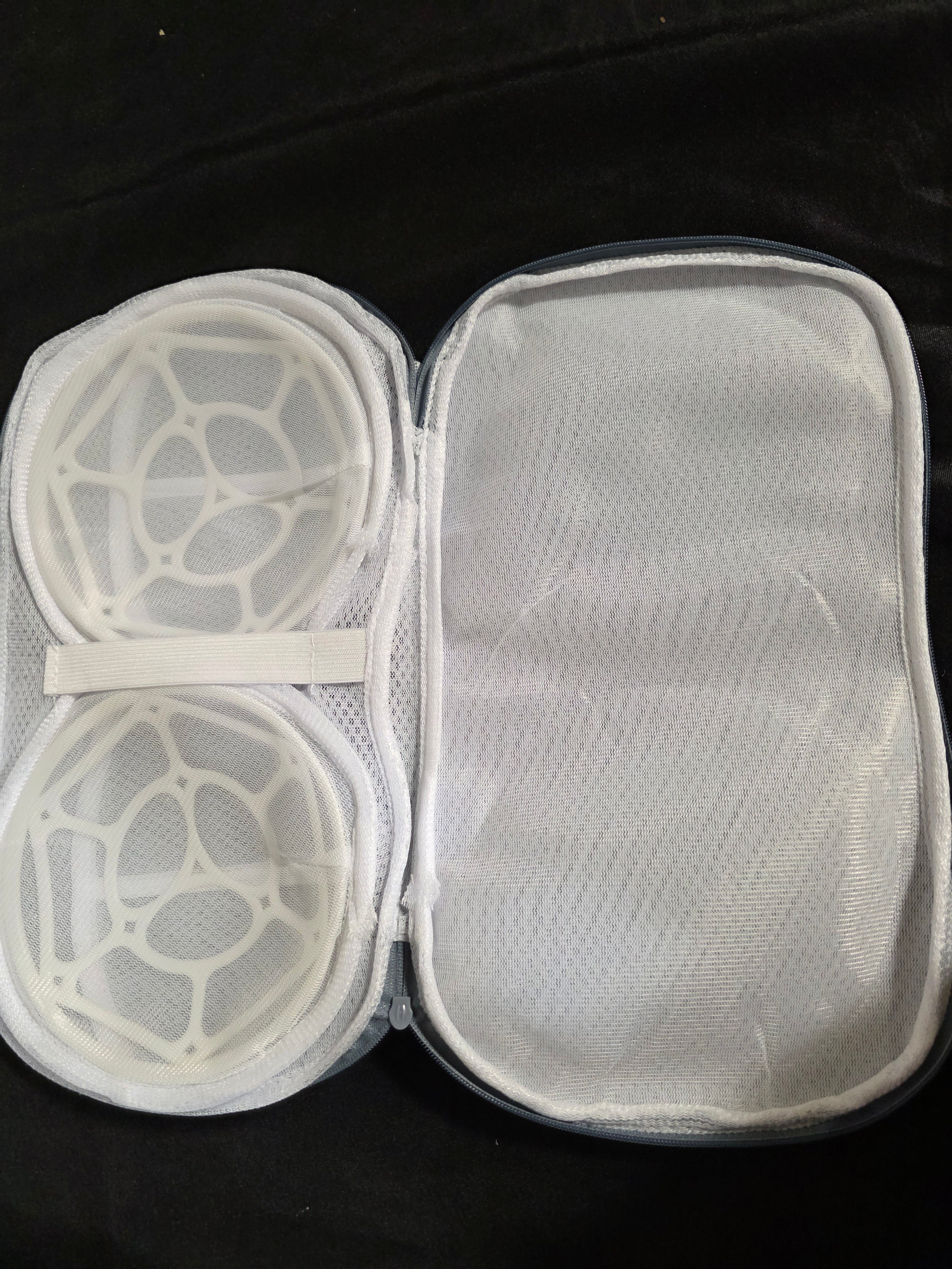 2 Pcs Bra Washing Bags for Laundry,Lingerie Bags with 3D Skeleton for Washing Machine，Fits All Cups AntiDeformation Bra Washing Bag with Zipper,Grey - Retail $8.99