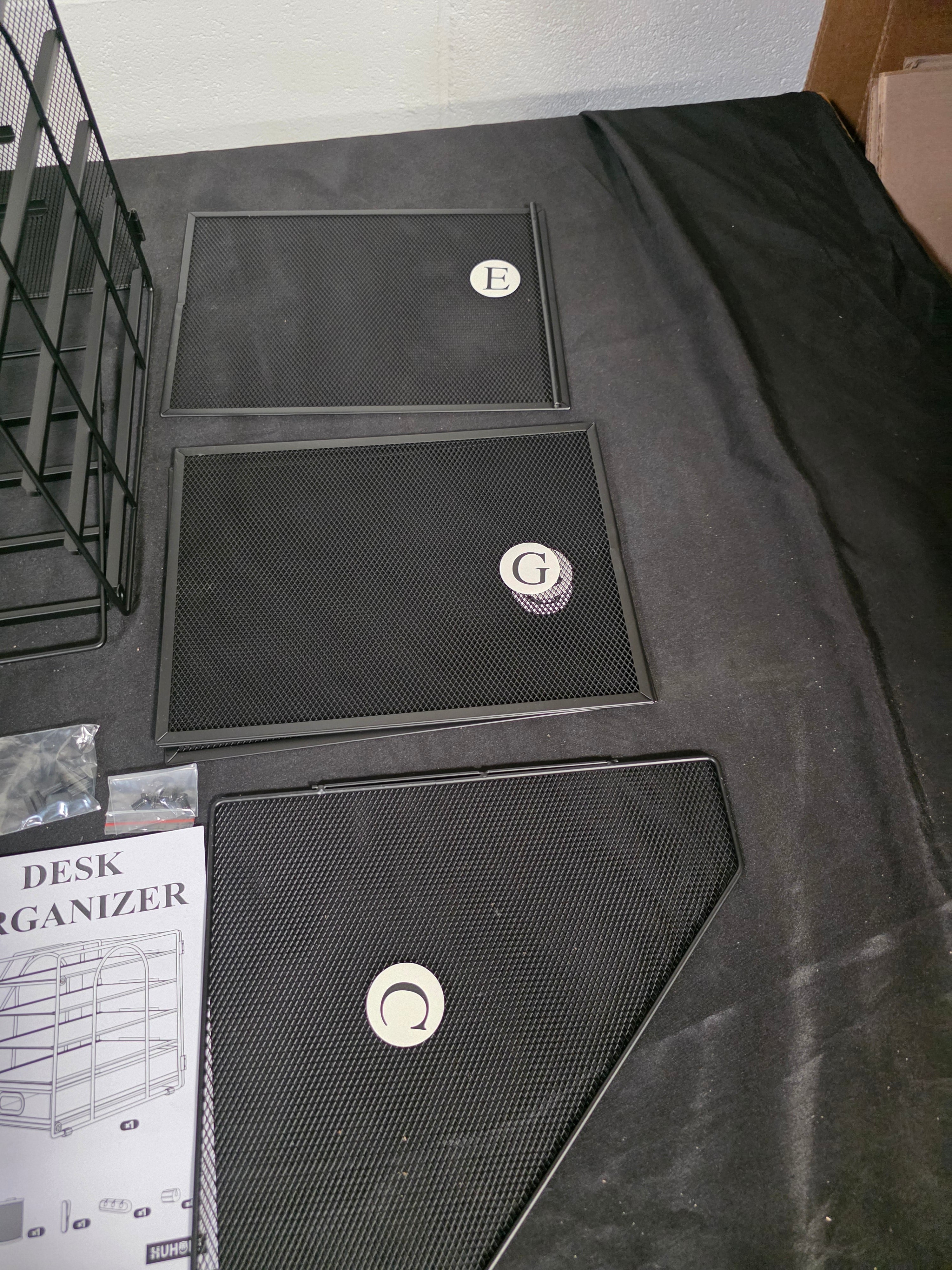 HUHOLE Desk Organizer with File Holder, 5-Tier Paper Letter Tray, Black Powder-Coated Steel - Retail $35.99