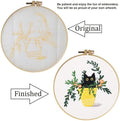 3-Set Embroidery Kit for Adults by Mopulo, Cross Stich Kit with Black Cat Flower Pattern - Retail $38.99
