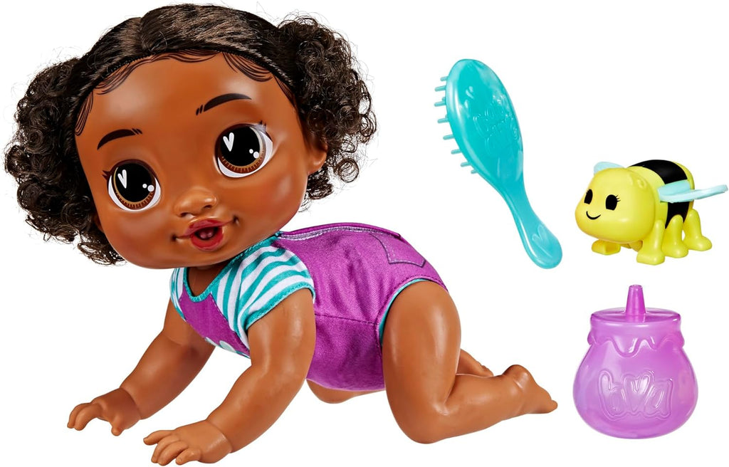 Baby Alive Crawl 'n Play Tilly Tinker Electronic Crawling Baby Doll Set, Black Hair, Kids Toys for Girls & Boys 3 Years & Up, 10.75 Inches - Retail $45.99
