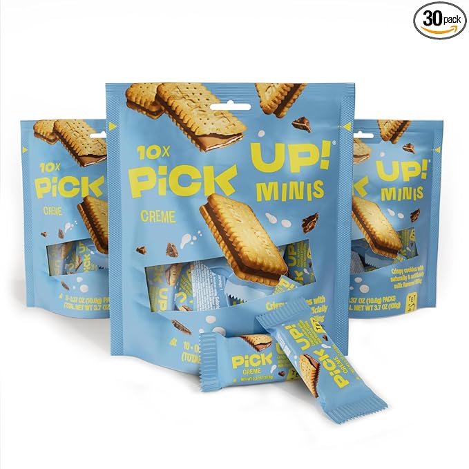 Bahlsen PiCK UP! Minis Creme (3 Bags, 3x10 individual cookies, 30 cookies total) (0.37 oz single servings individually wrapped) Kosher - Retail $27.99