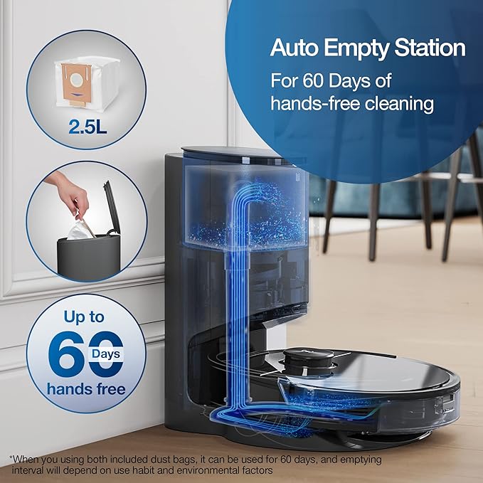 ECOVACS Deebot N8+ Robot Vacuum and Mop Cleaner, with Self Empty Station - Retail $671.00
