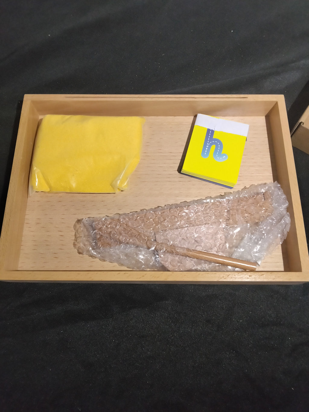 Navaris Wooden Sand Tracing Tray – Montessori Educational Toy for Small Kids to Practice Writing and Drawing – Retail $6.99