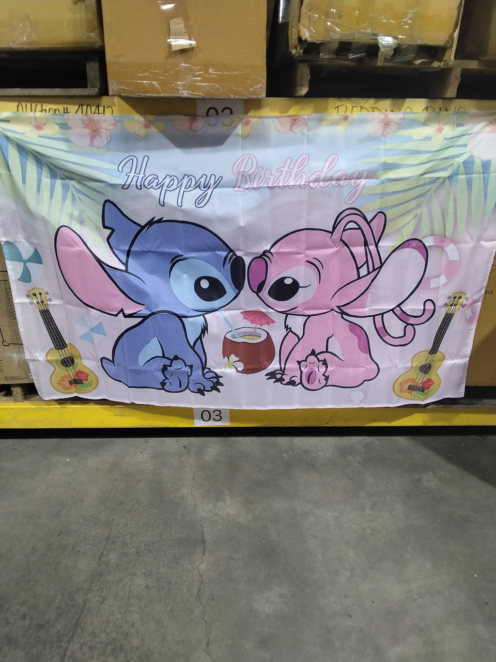 Stitch Theme Flag Birthday Party Background Banner for Photography Children Birthday Party Decoration Supplies (5.9ft*3.6ft) - Retail $15.99