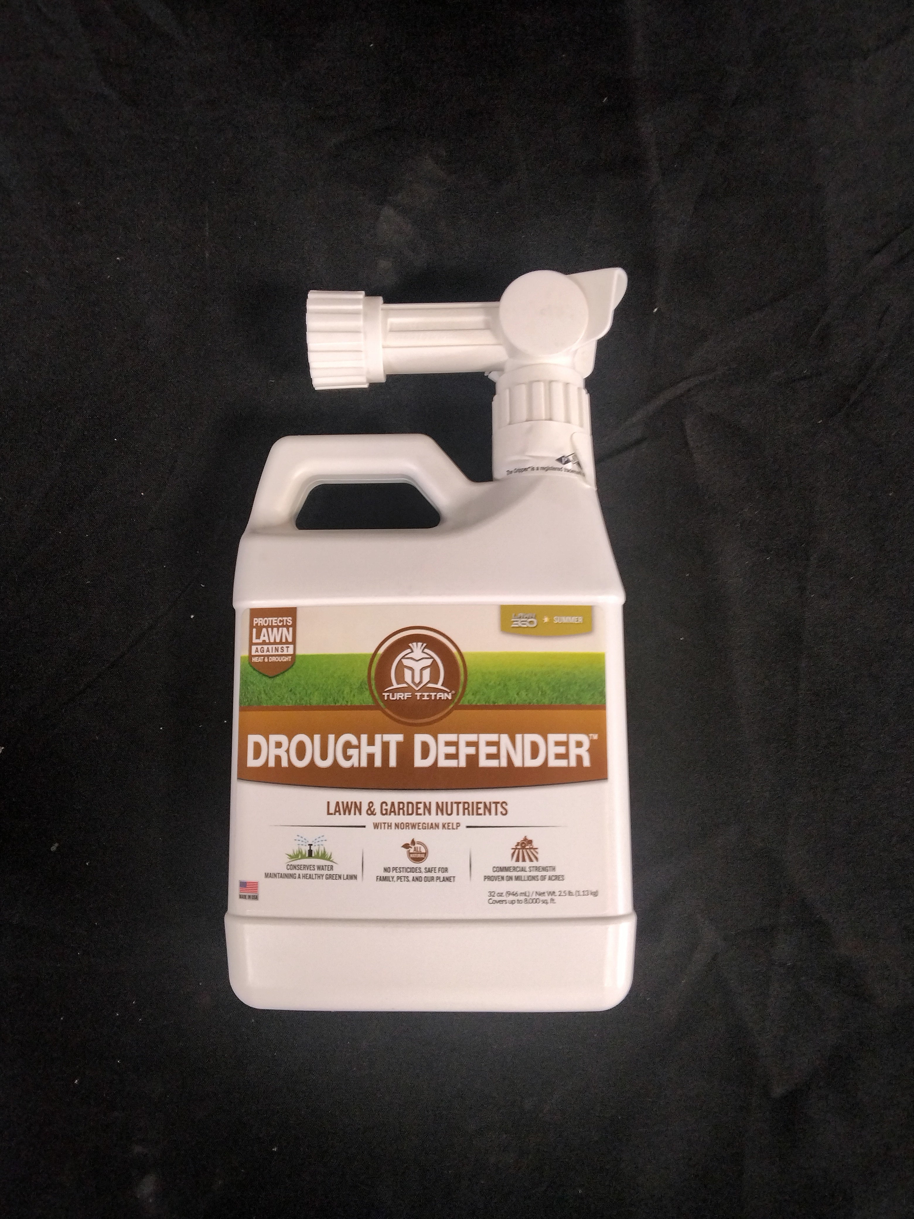 Turf Titan Drought Defender Hose End, Garden Soil and Lawn Care Shield, 32 oz - Retail $32.99