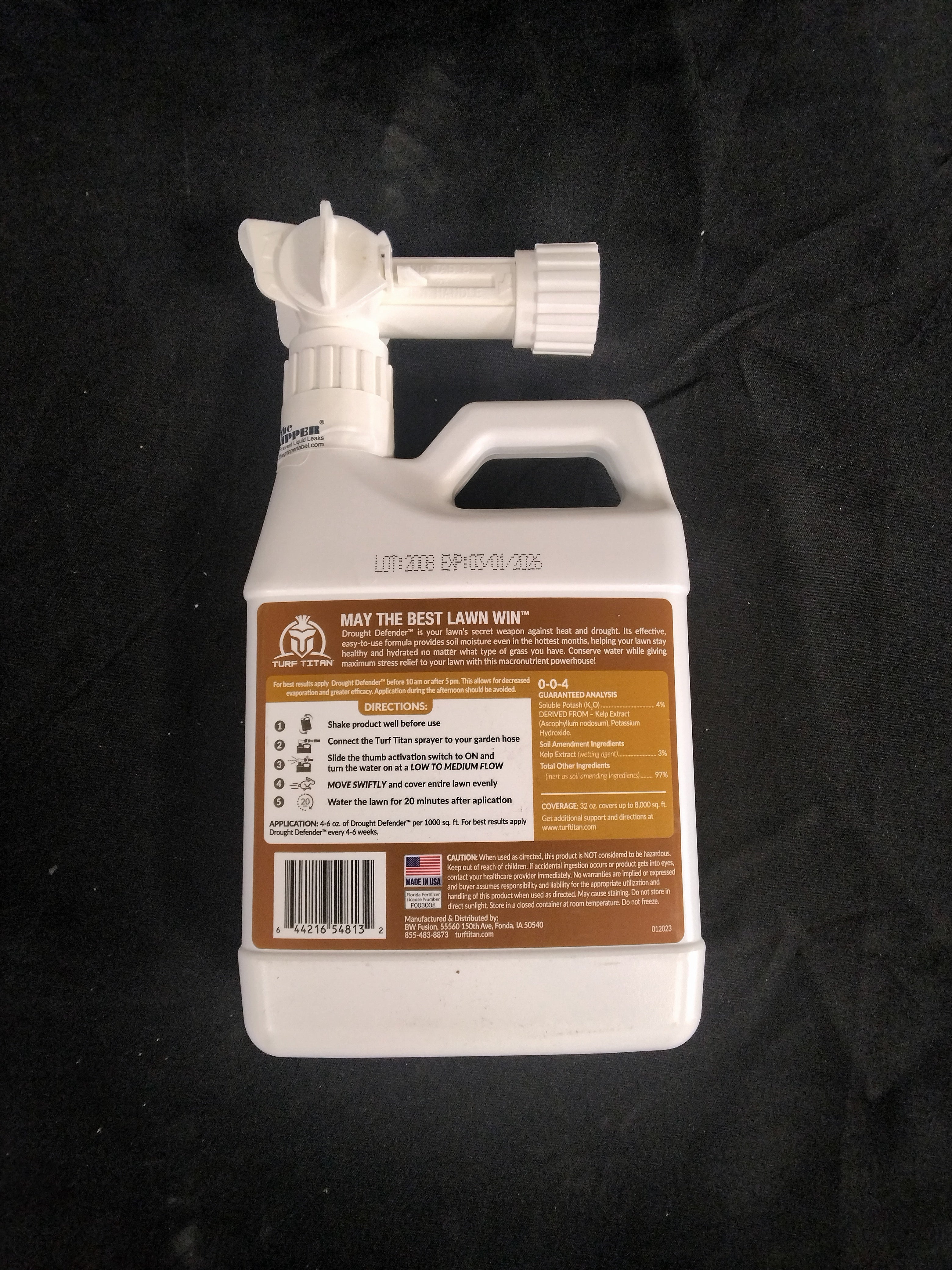 Turf Titan Drought Defender Hose End, Garden Soil and Lawn Care Shield, 32 oz - Retail $32.99