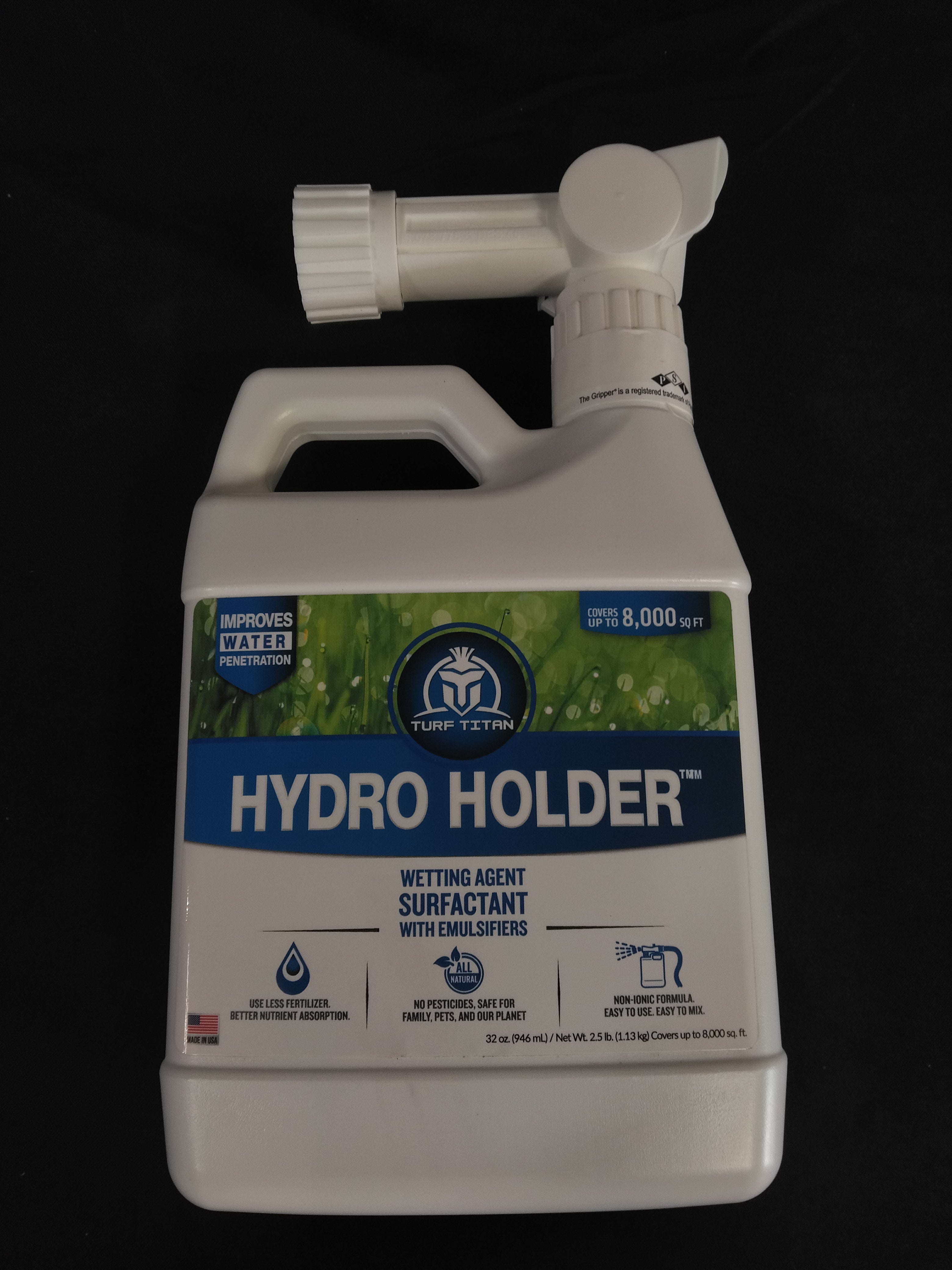 Turf Titan Hydro Holder Hose End: Effective Wetting Agent for Healthier Lawn and Garden, 32 oz - Retail $32.99