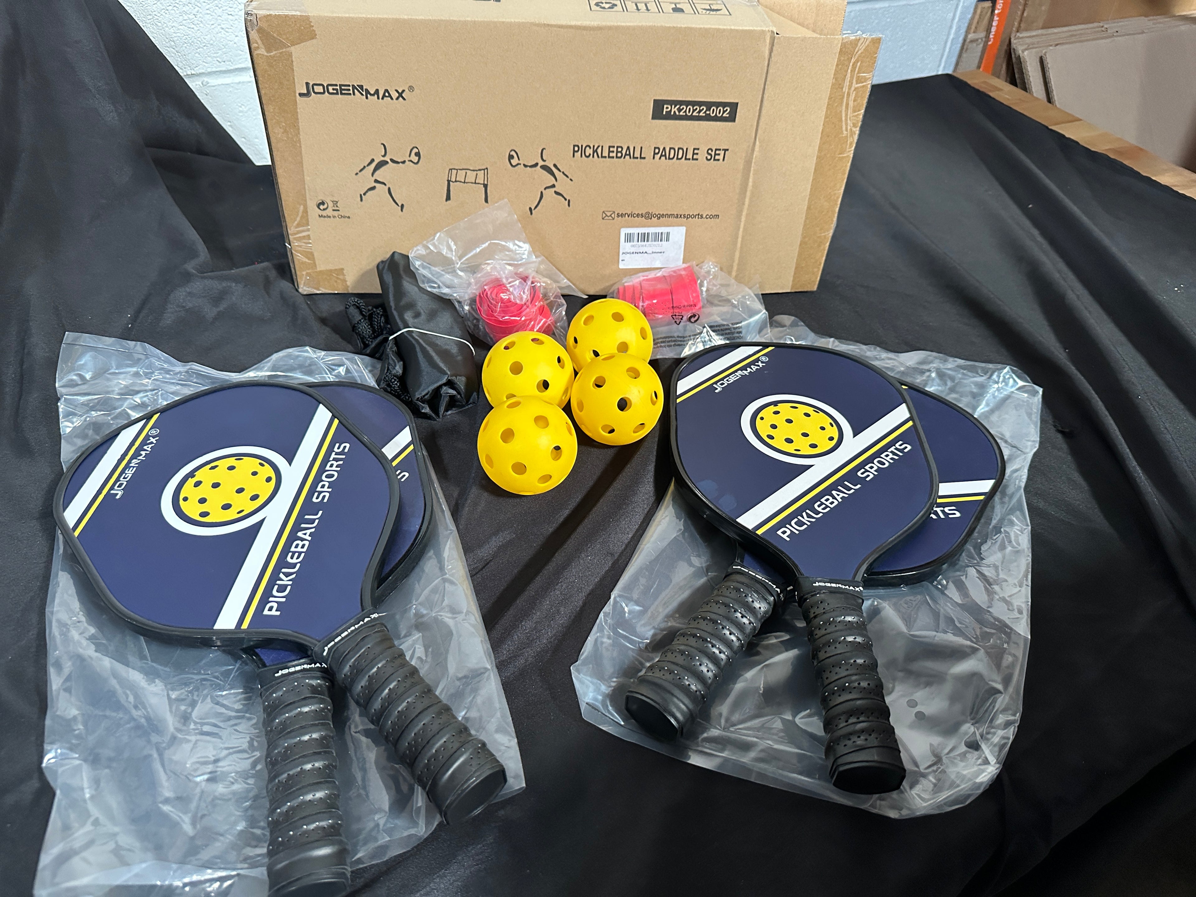 JOGENMAX Wood Pickleball Paddles,Pickleball Set of 4 with Balls - Retail $29.99