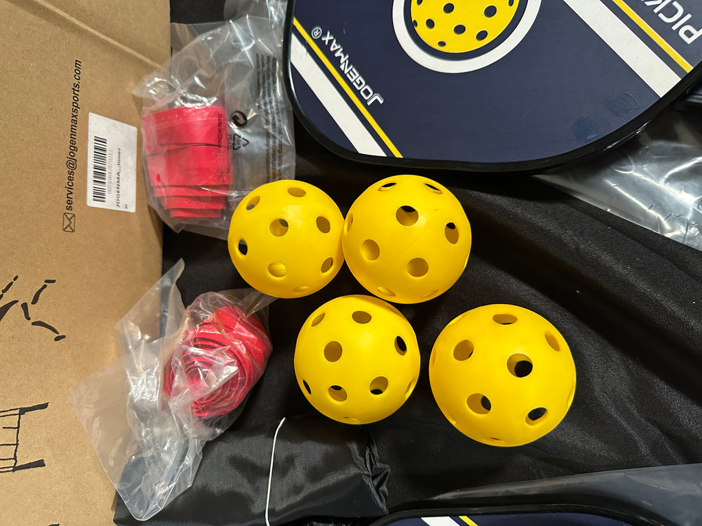 JOGENMAX Wood Pickleball Paddles,Pickleball Set of 4 with Balls - Retail $29.99