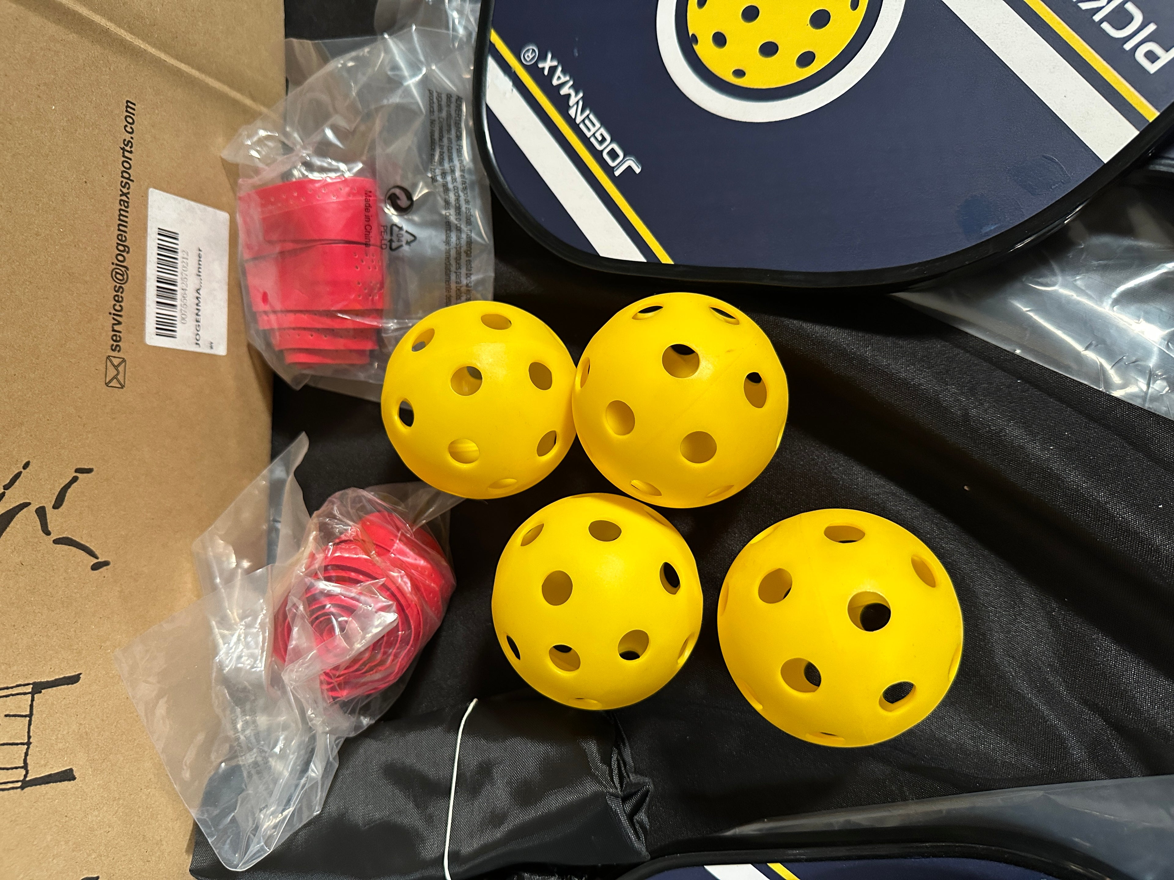 JOGENMAX Wood Pickleball Paddles,Pickleball Set of 4 with Balls - Retail $29.99