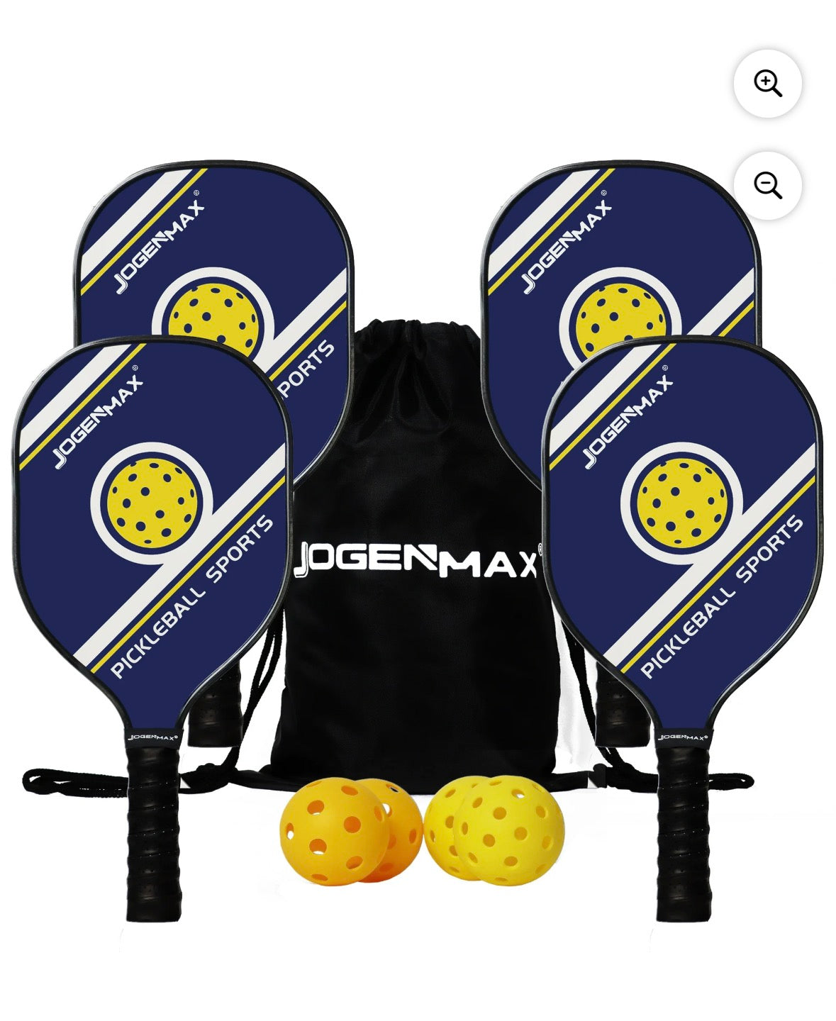 JOGENMAX Wood Pickleball Paddles,Pickleball Set of 4 with Balls - Retail $29.99