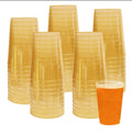 LESYAO 50Pcs 10 oz Glitter Plastic Cups for Party, Dazzling Cocktail Glasses for Wedding, Christmas, New Year Party disposable Gold Plastic Cups - Retail $33.99