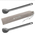 Navaris Long Handle Titanium Spoons (Set of 2) - 8.4" (21.5cm) Long Metal Spoon Set for Backpacking and Camping - Strong Ultra Lightweight Cutlery - Retail $16.99