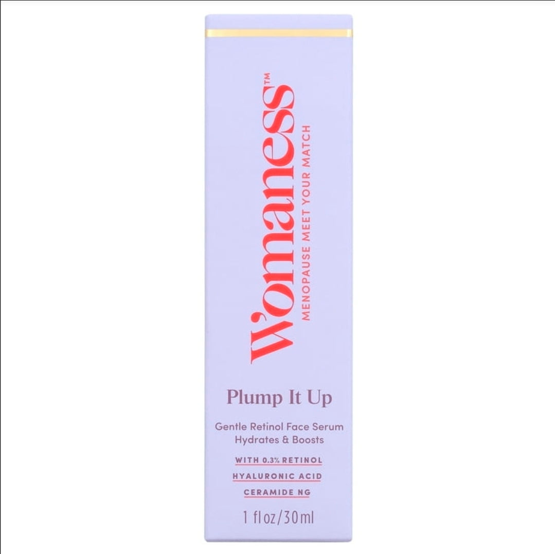 Womaness Plump It Up Retinol Serum, Roll-on Hyaluronic Acid Hydrating Serum, Collagen Boosting Retinol Fine Lines and Wrinkles Treatment, 30 ml - Retail $29.99