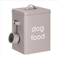 Navaris Dog Food Storage - Metal Container Bin for Pet Food with Portion Scoop for Storing Dry Food Biscuit Treats - Vintage Design Dog Food Bin - Retail $18.99