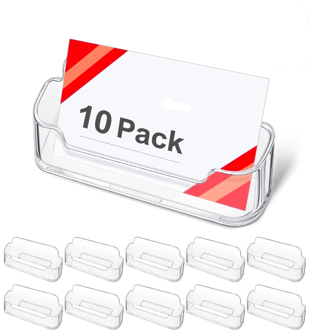 DIY.STORE Clear Business Card Holder, 10 Pack - Retail $13.99