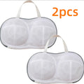 2 Pcs Bra Washing Bags for Laundry,Lingerie Bags with 3D Skeleton for Washing Machine，Fits All Cups AntiDeformation Bra Washing Bag with Zipper,Grey - Retail $8.99