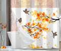 MIZHONA Fall Thanksgiving Shower Curtain with Snap in Liner,Autumn Leaves No Hook Fabric Bathroom Curtain,71"×74" - Retail $15.99