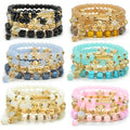 Suizaomo 3 Sets Bohemian Beaded Bracelets for Women，Stretch Multilayered Boho Bracelet Set Multi-color Glass Bead Bracelets for Mother's Day Girlfriend Gift - Retail $29.99
