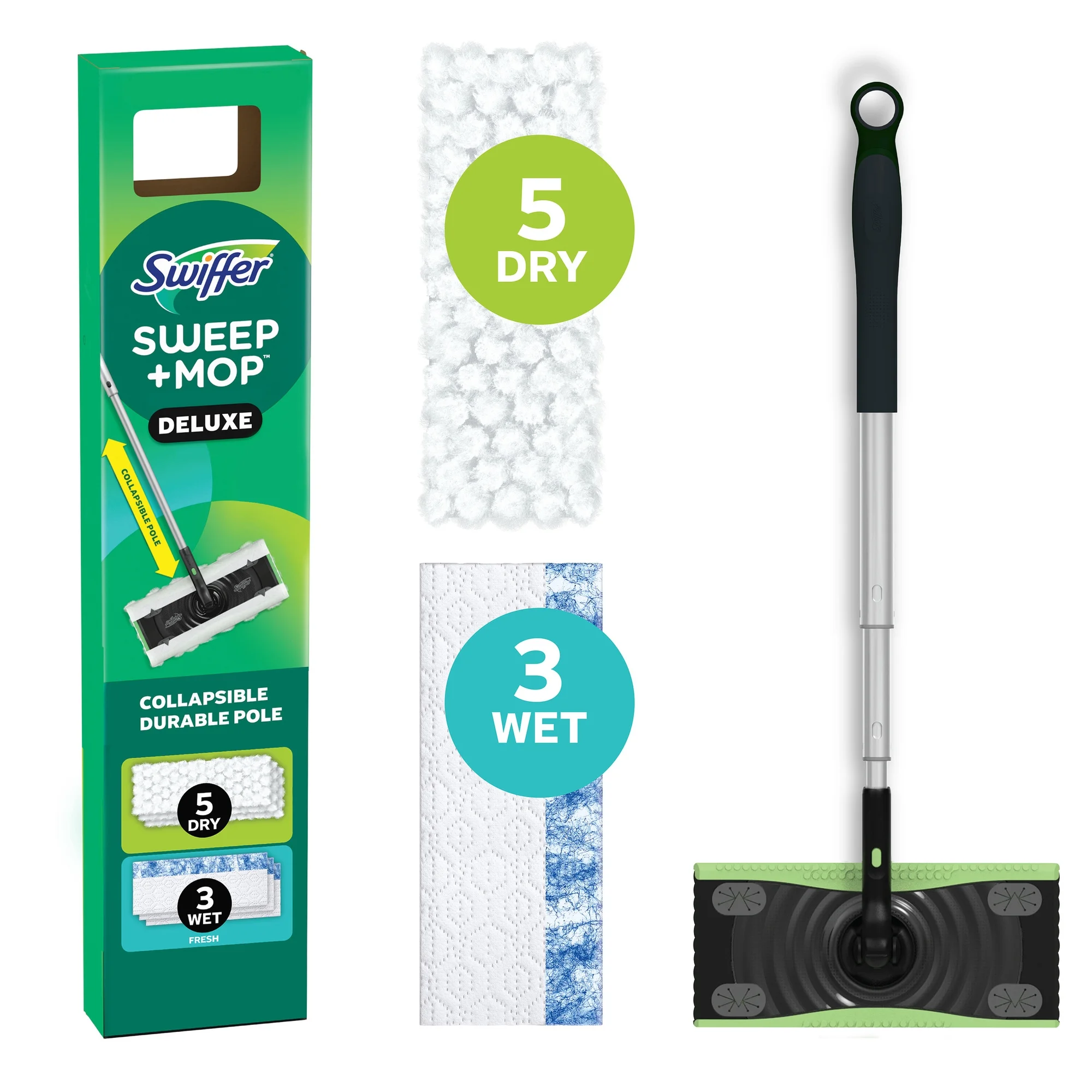 Swiffer Mop & Go Deluxe Kit with Dry & Wet Refills