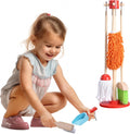 Navaris Wooden Cleaning Toy Set - 5 Pieces with Holder