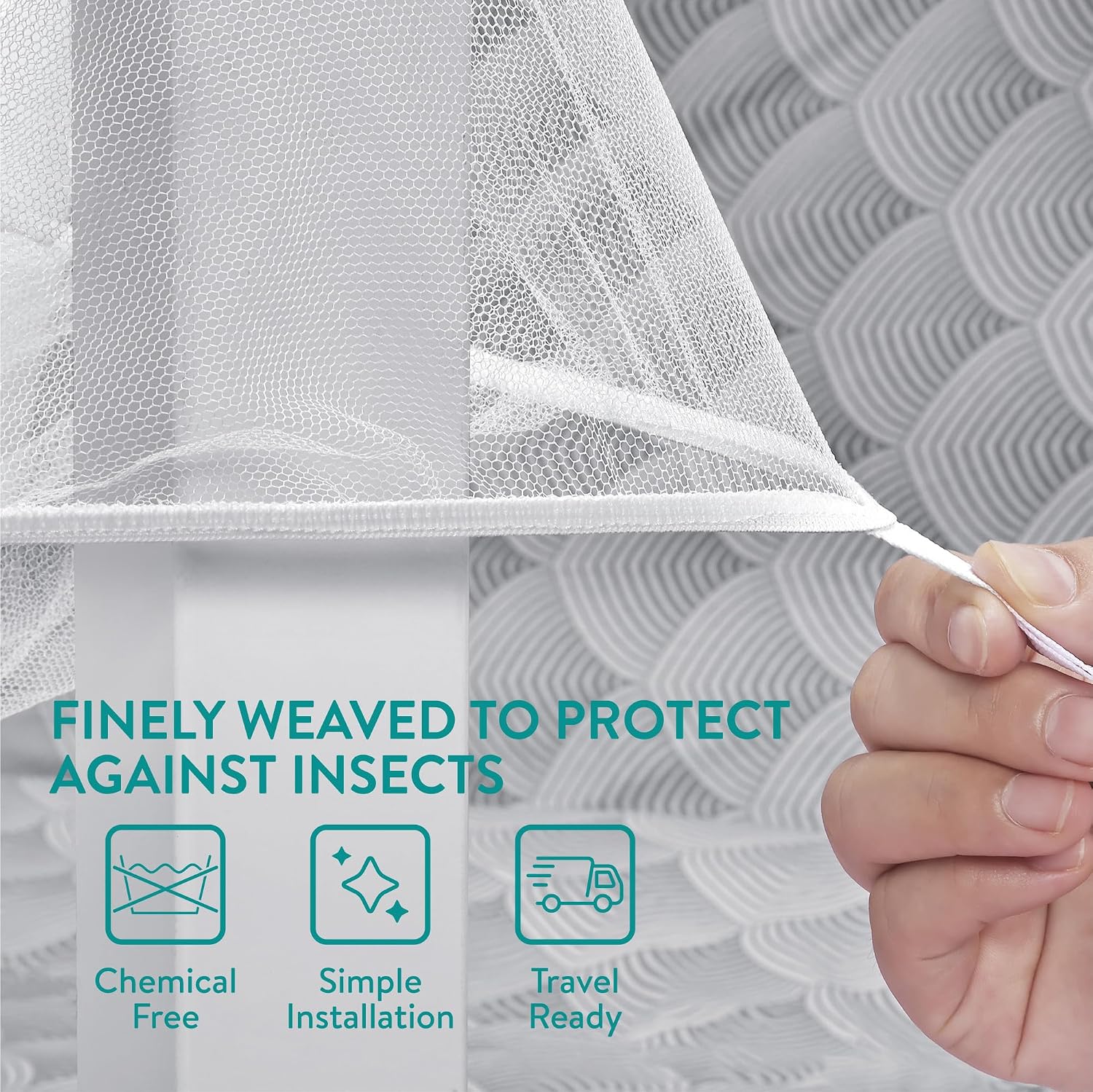 Navaris Mosquito Net for Crib - Safe Crib Netting Mesh - Baby Crib Cover w Easy Access Double Zip - Perfect for Travel & Home Use - Bug Protection for Nursery Playpen Bassinet